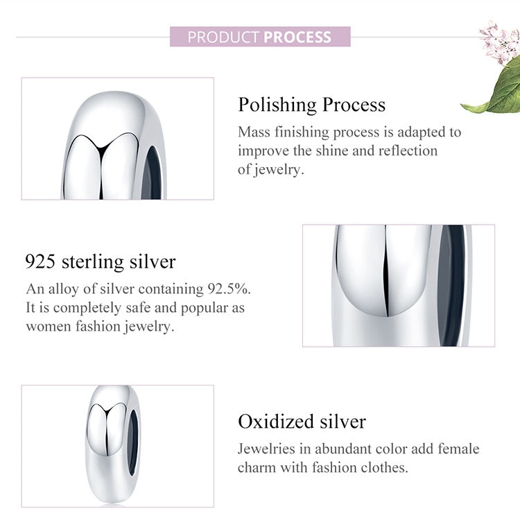 Phụ kiện vòng tay DIY hạt đơn giản bạc 925 Sterling, SCC1450