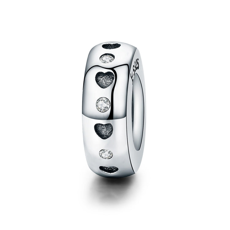 Phụ kiện vòng tay DIY hạt bạc 925 Sterling hình trái tim chạm khắc nữ