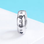 Phụ kiện vòng tay DIY hạt bạc 925 Sterling hình trái tim chạm khắc nữ