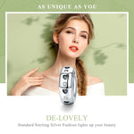 Phụ kiện vòng tay DIY hạt bạc 925 Sterling hình trái tim chạm khắc nữ
