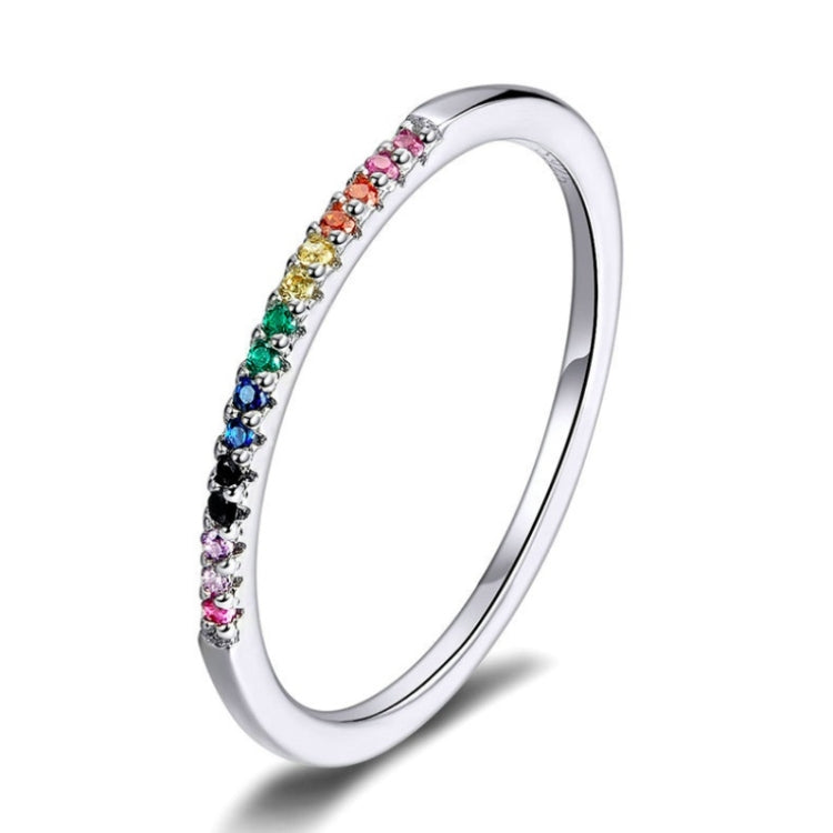 Nhẫn bạc S925 đính đá Zircon màu, size 7