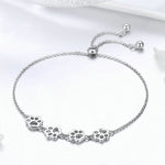 Cute Pet Claw Mark Bracelet S925 Sterling Silver Animal Drip Bracelet, SCB096