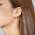 Bông tai đơn giản bạc S925, khóa tai, màu vàng hồng, bạc, vàng