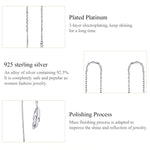 Bông tai dài hình lông vũ bằng bạc sterling mạ bạch kim đơn giản cho nữ, SCE786