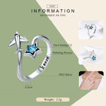 Nhẫn bạc sterling S925 hành trình liên sao mở cho nữ, SCR322