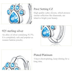 Bông tai bạc sterling đính đá Zircon hình dấu chân mèo đơn giản, SCE670