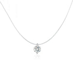 Dây chuyền dây cá vô hình, mặt dây chuyền đá Zircon bạc sterling S925, SCN332