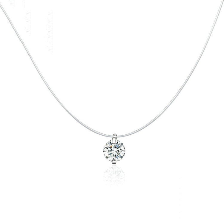 Dây chuyền dây cá vô hình, mặt dây chuyền đá Zircon bạc sterling S925, SCN332