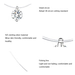 Dây chuyền dây cá vô hình, mặt dây chuyền đá Zircon bạc sterling S925, SCN332