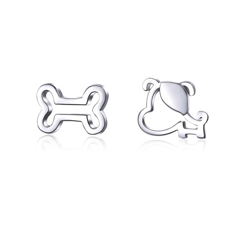 Bông tai xương chó bạc sterling rỗng, trang sức đơn giản, SCE649