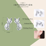 Bông tai động vật bạc S925 hình cáo origami cho bé gái, SCE526