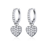 Bông tai hình trái tim Bông tai đá Zircon Bạc sterling S925 Bông tai đinh, SCE821