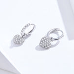 Bông tai hình trái tim Bông tai đá Zircon Bạc sterling S925 Bông tai đinh, SCE821