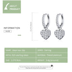 Bông tai hình trái tim Bông tai đá Zircon Bạc sterling S925 Bông tai đinh, SCE821