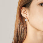 Bông tai hình trái tim Bông tai đá Zircon Bạc sterling S925 Bông tai đinh, SCE821