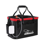 Thùng cá sống gấp đa năng dày dặn, xô câu cá 40 cm (có tay cầm và túi bên), 45 cm (có tay cầm và túi bên), 50 cm (có tay cầm và túi bên)