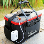Thùng cá sống gấp đa năng dày dặn, xô câu cá 40 cm (có tay cầm và túi bên), 45 cm (có tay cầm và túi bên), 50 cm (có tay cầm và túi bên)