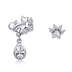 Bông tai mèo bạc sterling S925 phong cách cổ điển Bông tai nữ, SCE424