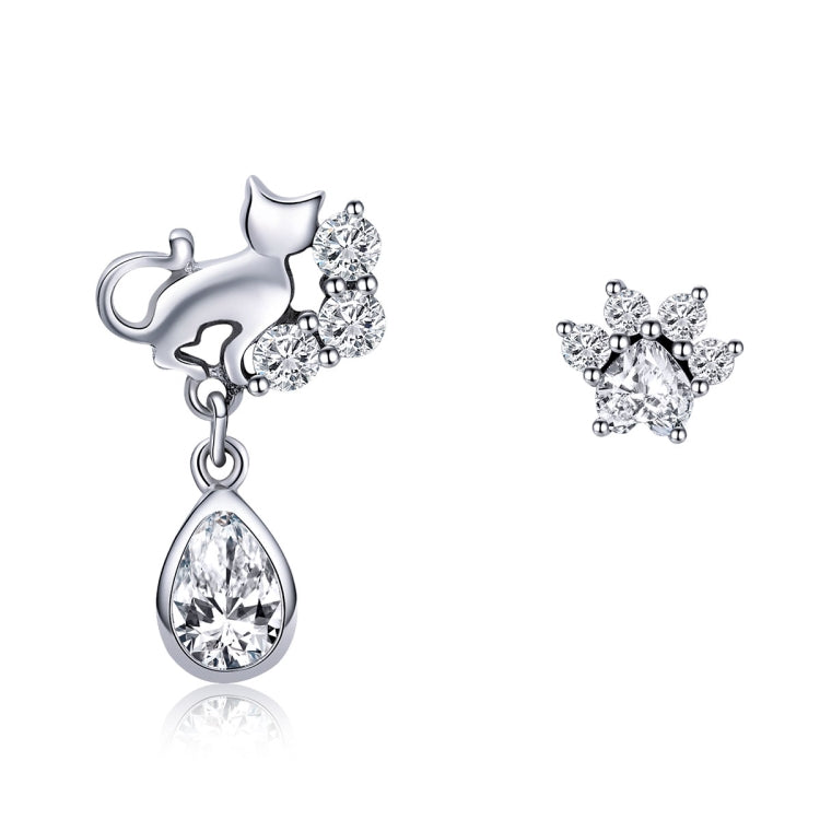 Bông tai mèo bạc sterling S925 phong cách cổ điển Bông tai nữ, SCE424