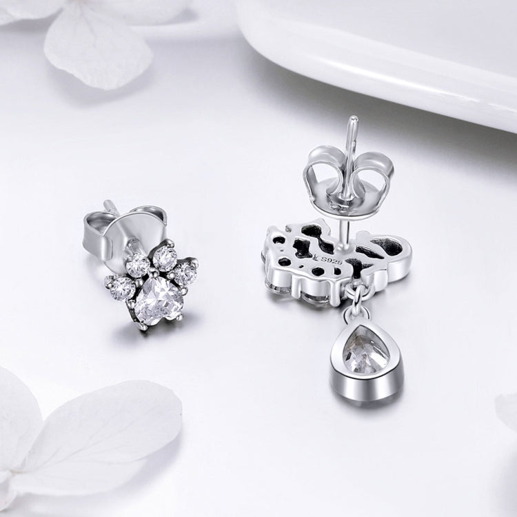 Bông tai mèo bạc sterling S925 phong cách cổ điển Bông tai nữ, SCE424
