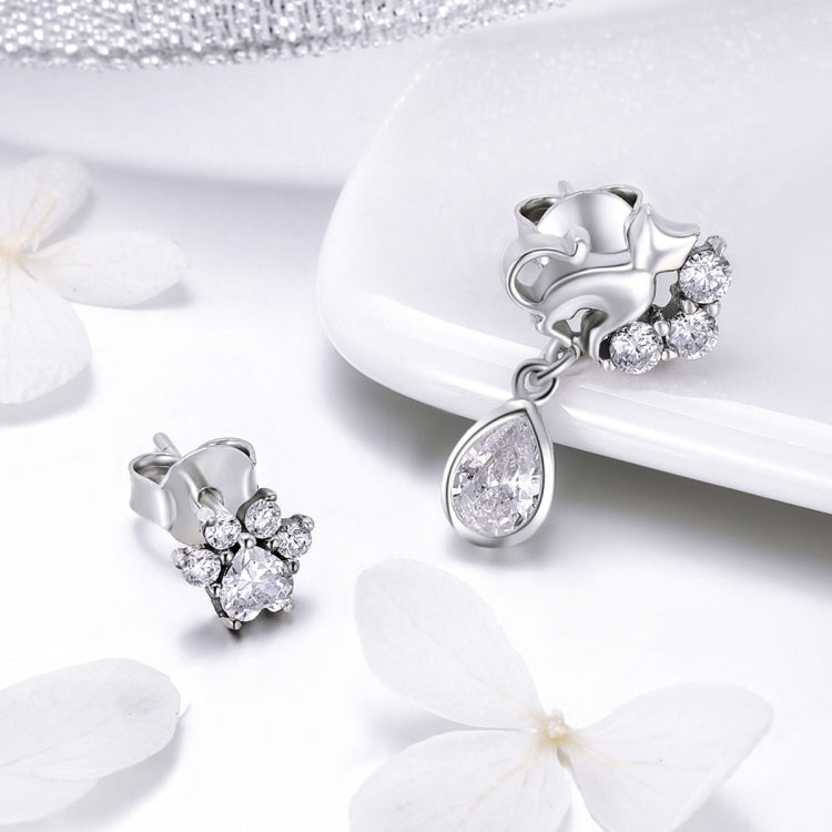 Bông tai mèo bạc sterling S925 phong cách cổ điển Bông tai nữ, SCE424