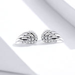 Bông tai cánh bạc sterling S925 Bông tai cá tính, SCE882