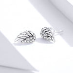 Bông tai cánh bạc sterling S925 Bông tai cá tính, SCE882