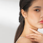 Bông tai cánh bạc sterling S925 Bông tai cá tính, SCE882