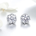 Bông tai đinh bạc sterling S925 Bông tai đá Zircon, SCE499