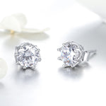 Bông tai đinh bạc sterling S925 Bông tai đá Zircon, SCE499