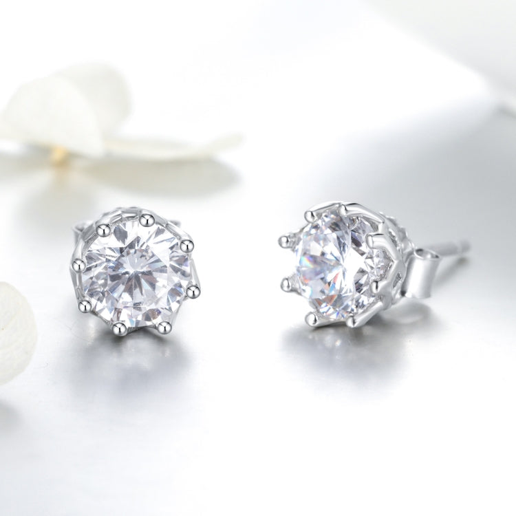 Bông tai đinh bạc sterling S925 Bông tai đá Zircon, SCE499