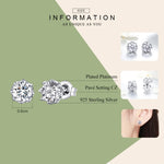 Bông tai đinh bạc sterling S925 Bông tai đá Zircon, SCE499