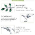 Hummingbird Greetings S925 Sterling Silver Necklace Zirconia Necklace, SCN217