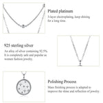S925 Sterling Silver Platinum Plated Necklace Double Layer Small Star Light Silver Necklace, SCN365