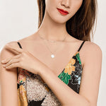 S925 Sterling Silver Platinum Plated Necklace Double Layer Small Star Light Silver Necklace, SCN365