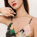 S925 Sterling Silver Platinum Plated Necklace Double Layer Small Star Light Silver Necklace, SCN365