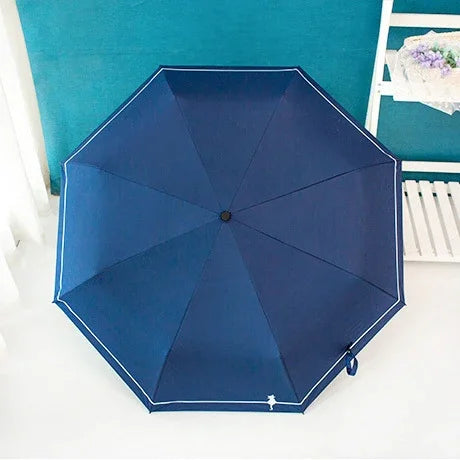 Ô dù đơn giản phong cách rừng nhỏ gọn dùng cho nắng và mưa, chống nắng UV, ô dù nhựa đen, thủ công, tự động