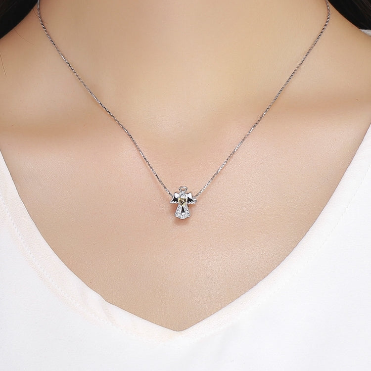 Mặt dây chuyền thiên thần hộ mệnh bạc sterling S925 trang sức nhỏ giọt dầu kim cương phụ kiện vòng tay DIY