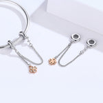 Vòng tay DIY dây an toàn cỏ ba lá mạ bạch kim bạc sterling S925, SCC1261