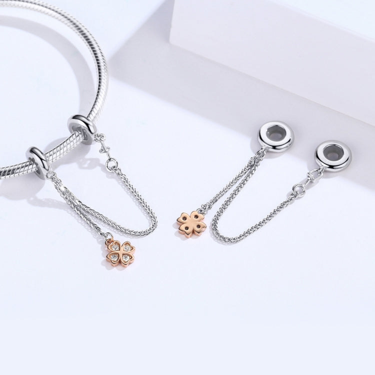 Vòng tay DIY dây an toàn cỏ ba lá mạ bạch kim bạc sterling S925, SCC1261