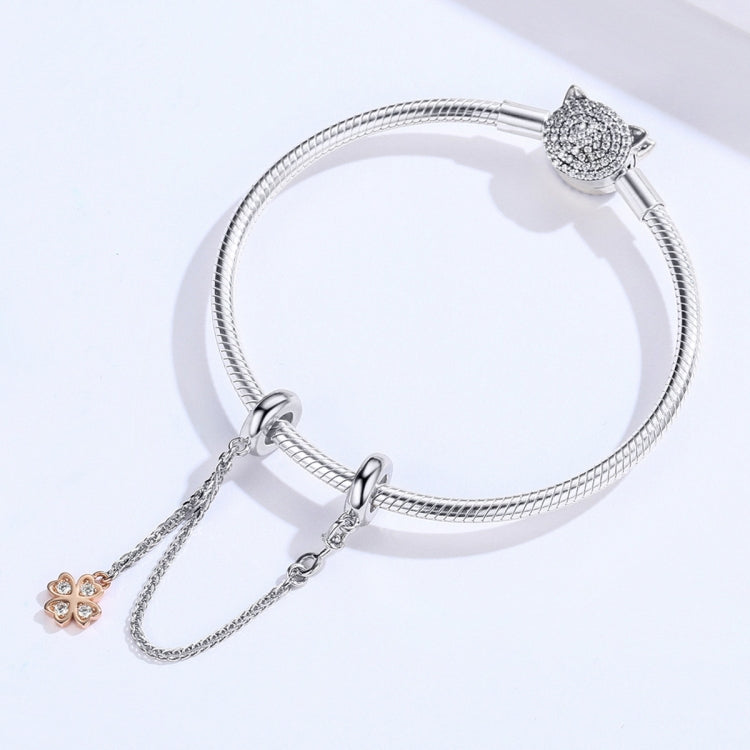 Vòng tay DIY dây an toàn cỏ ba lá mạ bạch kim bạc sterling S925, SCC1261