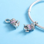 Vòng tay phụ kiện charm chó bulldog hạt bạc sterling S925, SCC552