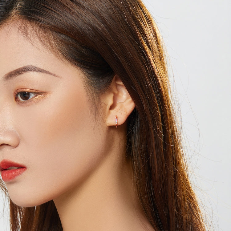 Bông tai cầu vồng bạc S925 đính đá Zircon, màu vàng hồng, vàng, trắng