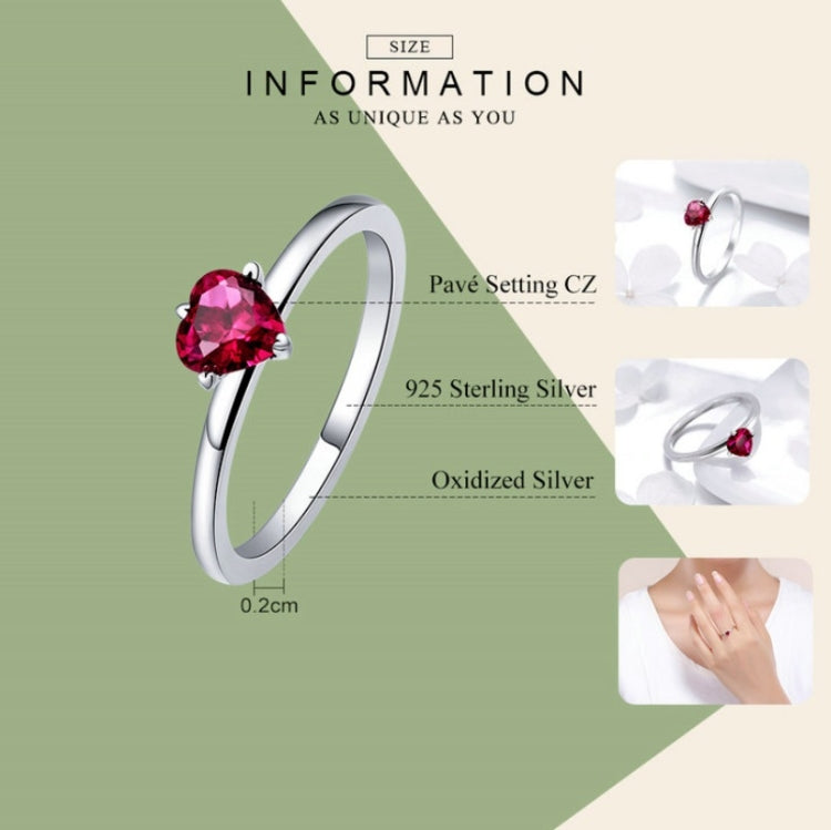 Nhẫn bạc S925 nhịp tim thời trang, size 6, 7, 8