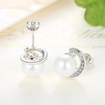 Bông tai ngọc trai trang sức S925 bạc sterling, SCE021