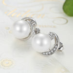 Bông tai ngọc trai trang sức S925 bạc sterling, SCE021