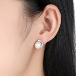 Bông tai ngọc trai trang sức S925 bạc sterling, SCE021