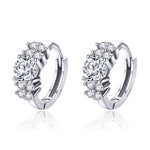 Bông tai bạc S925 đá Zircon đơn giản, phong cách, màu bạc, vàng