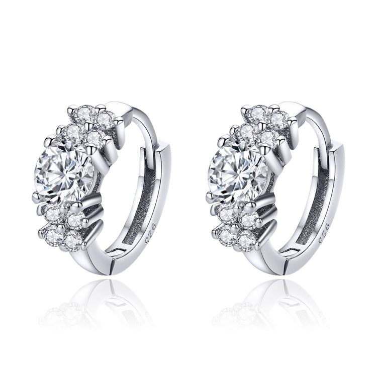 Bông tai bạc S925 đá Zircon đơn giản, phong cách, màu bạc, vàng