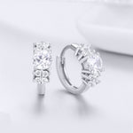 Bông tai bạc S925 đá Zircon đơn giản, phong cách, màu bạc, vàng